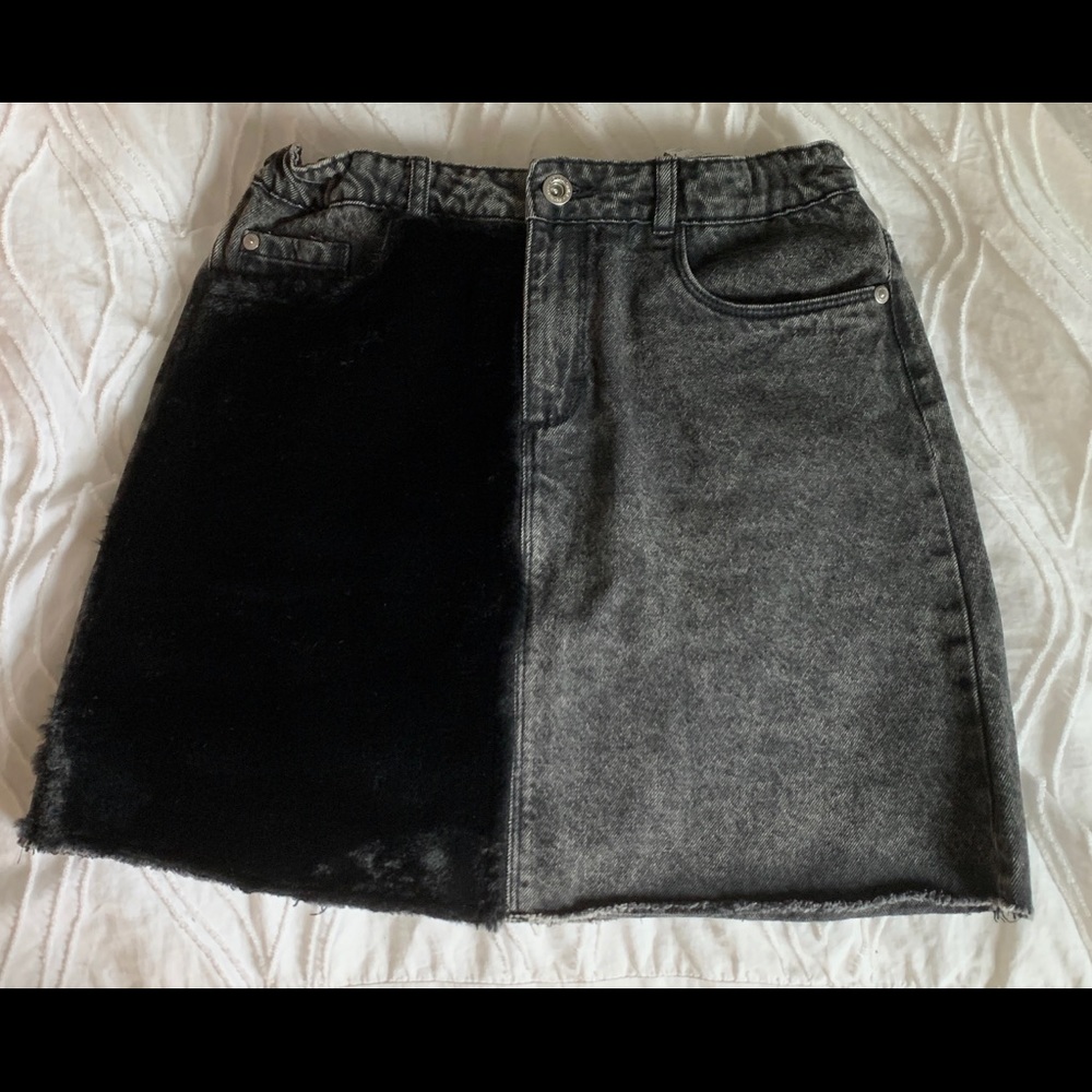 Half fur half denim skirt! <3